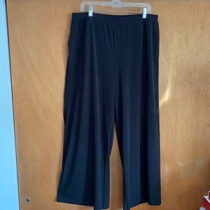 Susan Graver Wide Leg Liquid Knit Pants Black